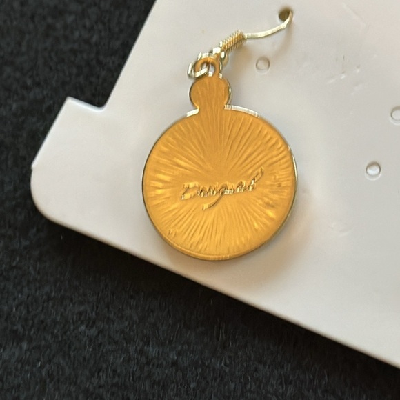 Desigual NWT pierced earrings gold colorful floral circle drop earrings - Picture 4 of 8